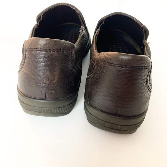 Memphisto brown leather slip on shoe loafer 11 - Picture 5 of 7